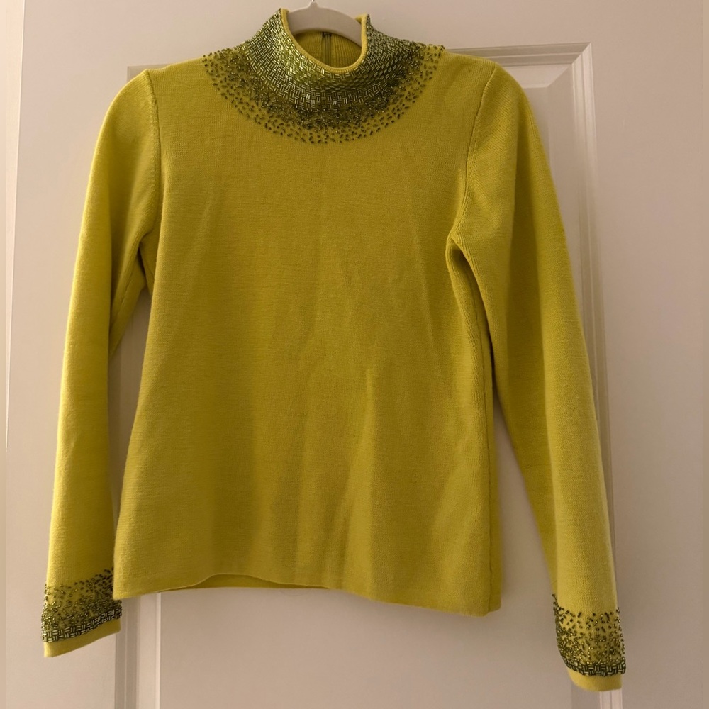 Vintage America Lime Green Turtleneck Sweater